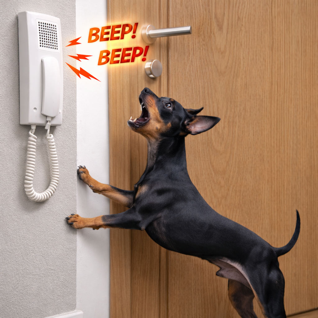 Dźwięk domofonu doprowadza psa do „szaleństwa”